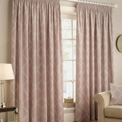 Shop Paoletti Olivia Pencil Pleat Curtains In Pink