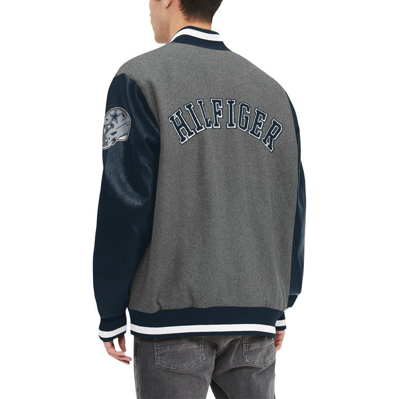 Shop Tommy Hilfiger Heather Gray/navy Dallas Cowboys Gunner Full-snap Varsity Jacket