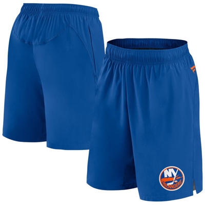Shop Fanatics Branded  Royal New York Islanders Authentic Pro Tech Shorts