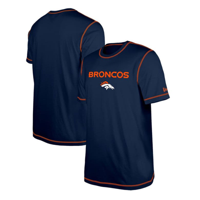Shop New Era Navy Denver Broncos Third Down Puff Print T-shirt