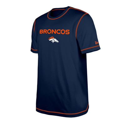 Shop New Era Navy Denver Broncos Third Down Puff Print T-shirt