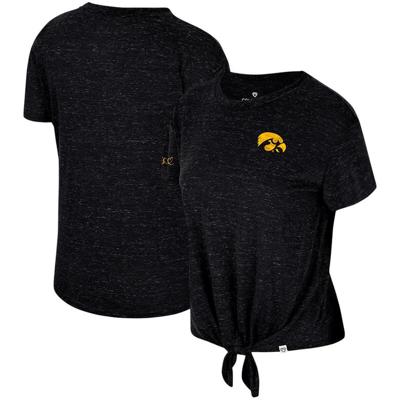 Shop Colosseum Black Iowa Hawkeyes Finalists Tie-front T-shirt