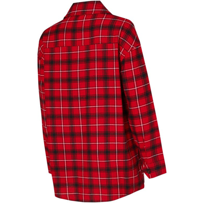 Shop College Concepts Red/black Chicago Bulls Boyfriend Button-up Nightshirt