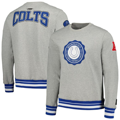Shop Pro Standard Heather Gray Indianapolis Colts Crest Emblem Pullover Sweatshirt