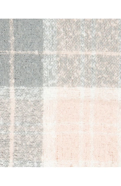 Barbour Saltburn Tartan Scarf & Beanie Knitted Set In Grey Rose