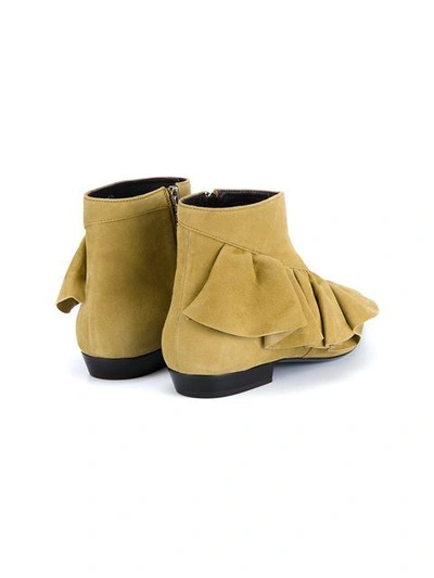 Shop Jw Anderson Ruffle Ankle Boots In Neutrals