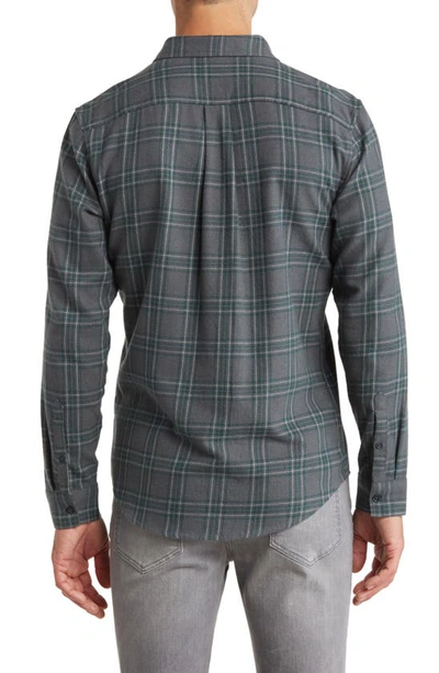 Shop 14th & Union Grindle Trim Fit Flannel Shirt In Grey- Green Easy Plaid