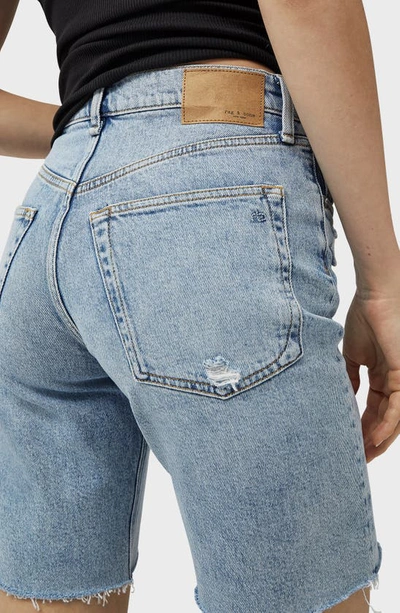 Rag & Bone Raw Hem Denim Bermuda Shorts In Mallory