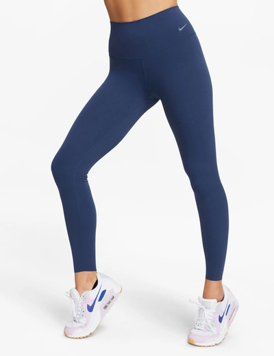 Shop Nike Zenvy High Waisted Leggings In Blue