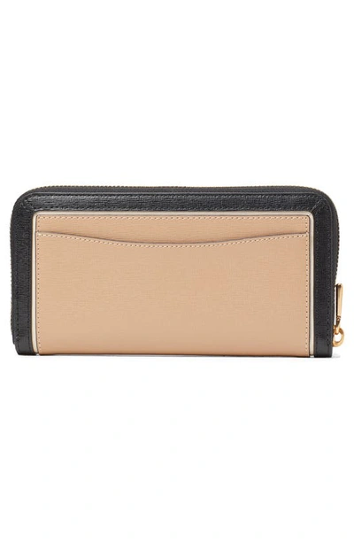 Kate Spade Morgan Colorblock Saffiano Leather Wallet In Cafe Mocha Multi