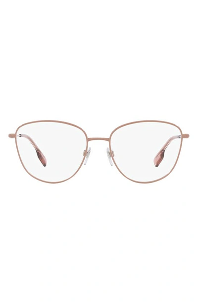 Shop Burberry Virginia 55mm Phantos Optical Glasses In Pink Gold
