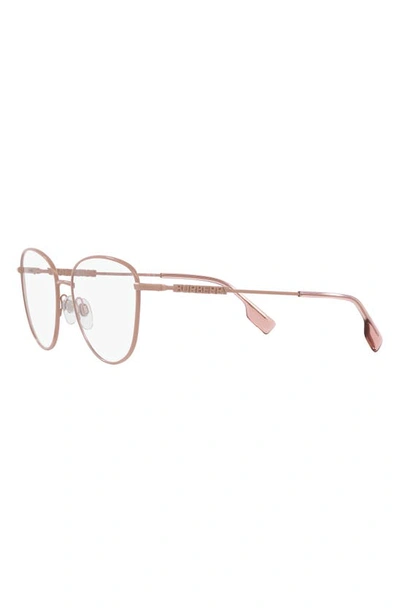 Shop Burberry Virginia 55mm Phantos Optical Glasses In Pink Gold
