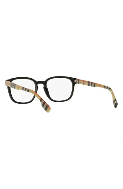 Shop Burberry Edison 53mm Square Optical Glasses In Matte Black