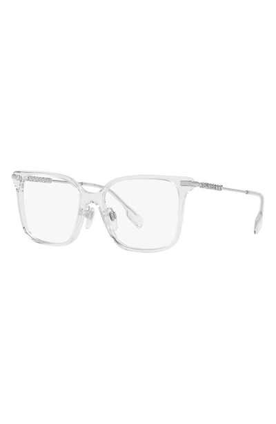 Burberry Elizabeth 52mm Square Optical Glasses In Rose Gold Black
