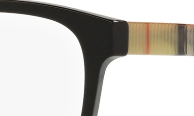 Shop Burberry Edison 53mm Square Optical Glasses In Matte Black