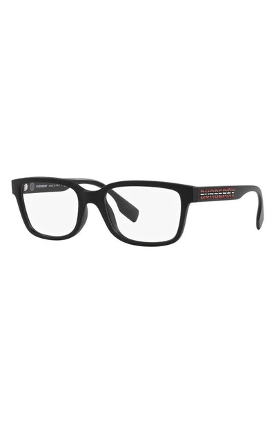 Shop Burberry Charlie 55mm Square Optical Glasses In Matte Black