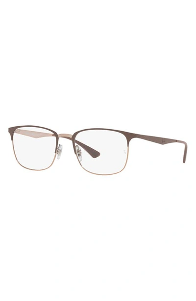 Shop Ray Ban 54mm Rectangular Optical Glasses In Copper