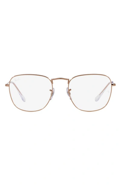 Shop Ray Ban 51mm Optical Glasses In Rose Gold