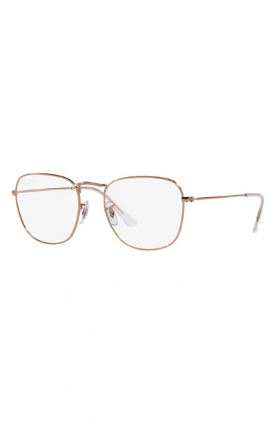 Shop Ray Ban 51mm Optical Glasses In Rose Gold