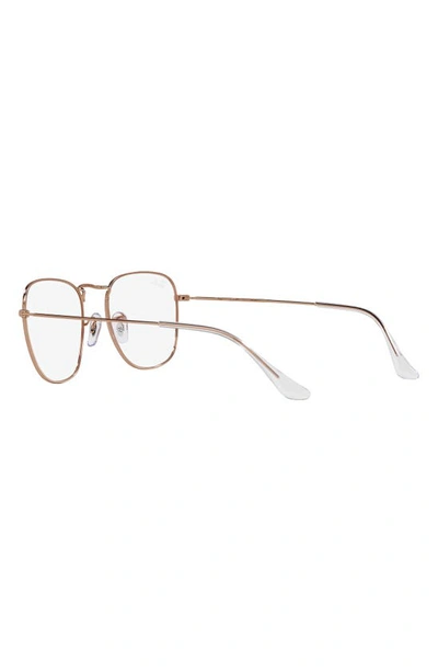 Shop Ray Ban 51mm Optical Glasses In Rose Gold