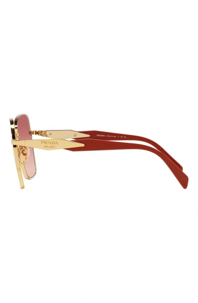 Shop Prada 57mm Gradient Pillow Sunglasses In Gold