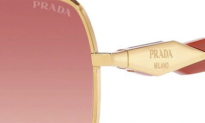 Shop Prada 57mm Gradient Pillow Sunglasses In Gold