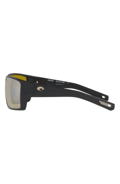 Costa Del Mar 63mm Mirrored Polarized Oversize Square Sunglasses In Black Silver