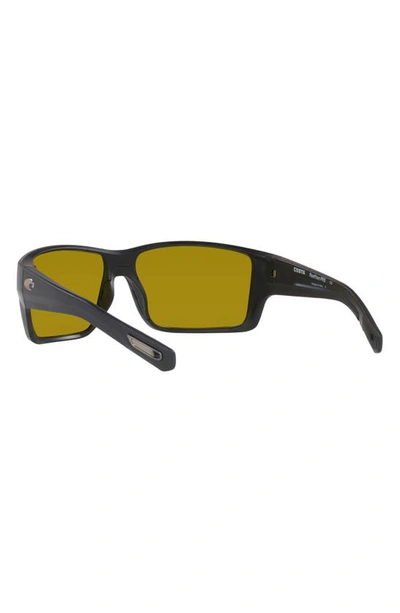 Costa Del Mar 63mm Mirrored Polarized Oversize Square Sunglasses In Black Silver