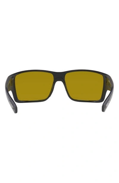 Costa Del Mar 63mm Mirrored Polarized Oversize Square Sunglasses In Black Silver