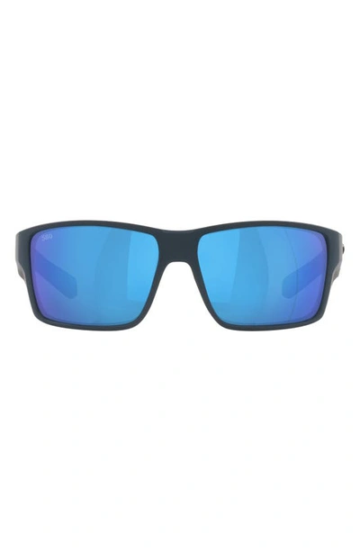 Shop Costa Del Mar 63mm Mirrored Polarized Oversize Square Sunglasses In Blue Mirror