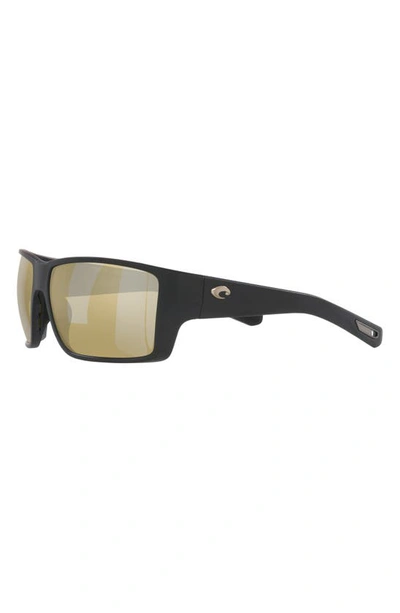 Costa Del Mar 63mm Mirrored Polarized Oversize Square Sunglasses In Black Silver