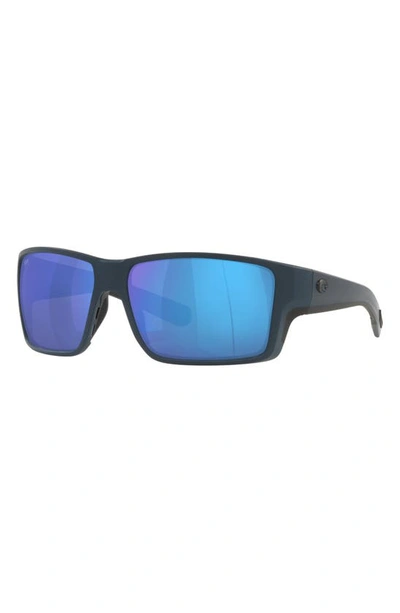 Shop Costa Del Mar 63mm Mirrored Polarized Oversize Square Sunglasses In Blue Mirror