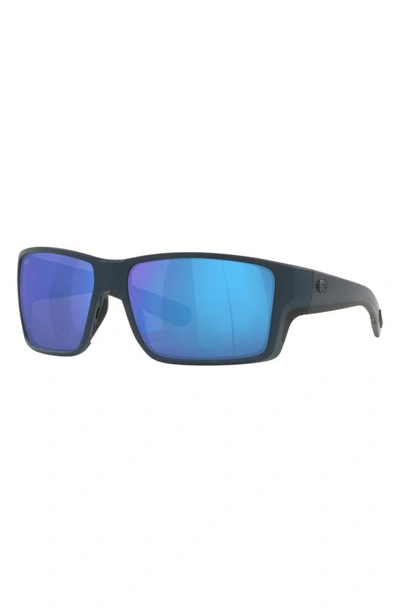 Costa Del Mar 63mm Mirrored Polarized Oversize Square Sunglasses In Blue Mirror