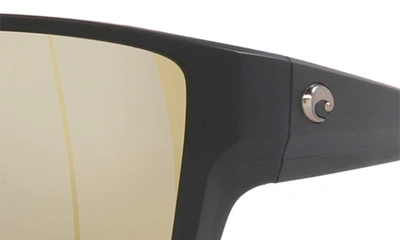 Costa Del Mar 63mm Mirrored Polarized Oversize Square Sunglasses In Black Silver