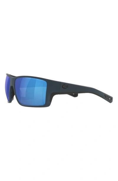 Costa Del Mar 63mm Mirrored Polarized Oversize Square Sunglasses In Blue Mirror