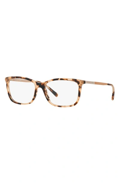 Michael Kors 52mm Square Optical Glasses In Pink Tort