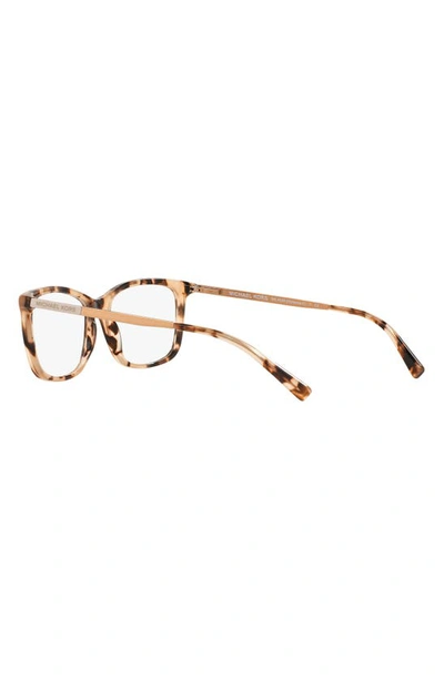 Michael Kors 52mm Square Optical Glasses In Pink Tort