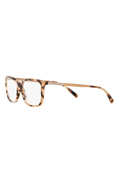 Michael Kors 52mm Square Optical Glasses In Pink Tort