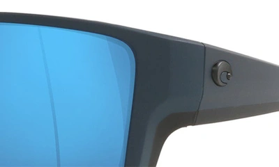 Costa Del Mar 63mm Mirrored Polarized Oversize Square Sunglasses In Blue Mirror