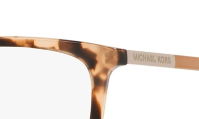 Shop Michael Kors 52mm Square Optical Glasses In Pink Tort