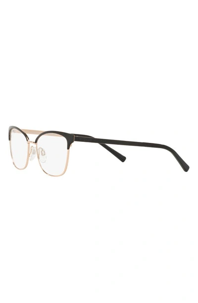 Shop Michael Kors 51mm Cat Eye Optical Glasses In Rose Gold Black