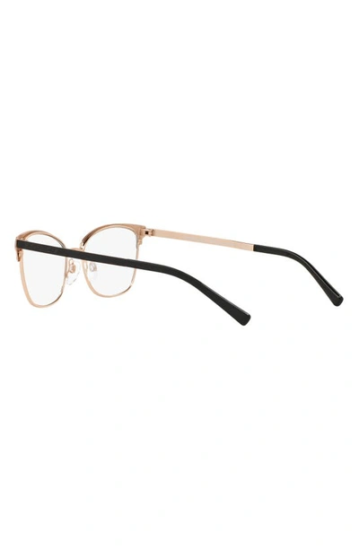 Shop Michael Kors 51mm Cat Eye Optical Glasses In Rose Gold Black