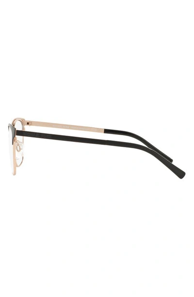 Shop Michael Kors 51mm Cat Eye Optical Glasses In Rose Gold Black