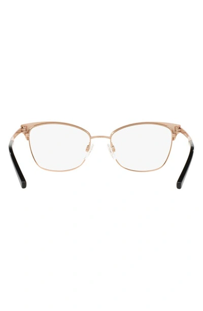 Shop Michael Kors 51mm Cat Eye Optical Glasses In Rose Gold Black