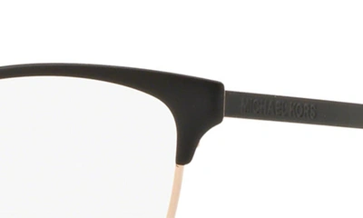 Shop Michael Kors 51mm Cat Eye Optical Glasses In Rose Gold Black