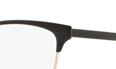 Michael Kors 51mm Cat Eye Optical Glasses In Rose Gold Black
