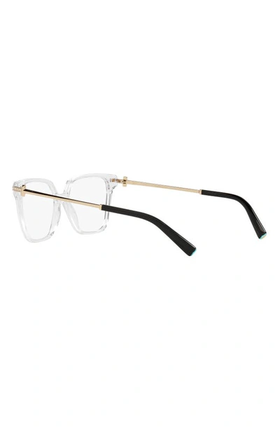 Shop Tiffany & Co 52mm Square Optical Glasses In Crystal