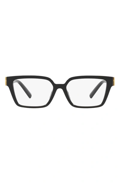 Shop Tiffany & Co 55mm Rectangular Optical Glasses In Black