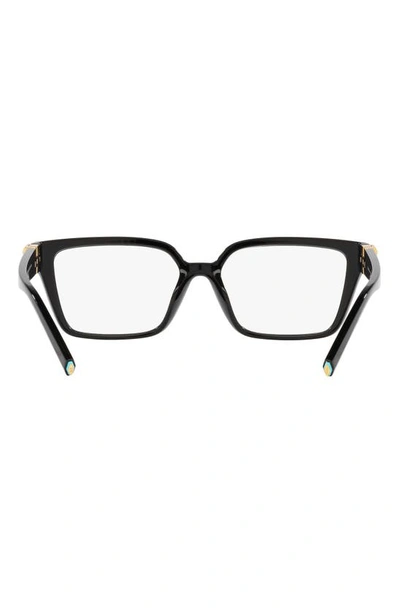 Shop Tiffany & Co 55mm Rectangular Optical Glasses In Black