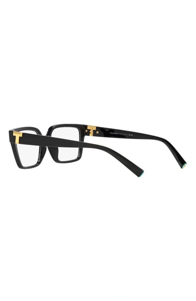 Shop Tiffany & Co 55mm Rectangular Optical Glasses In Black